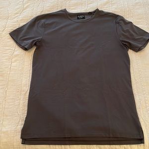 Cuts Grey Split-Hem T-Shirt